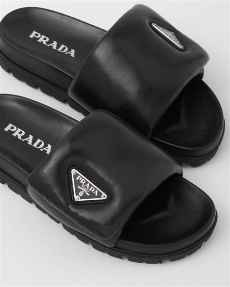 Prada Soft padded nappa leather slides